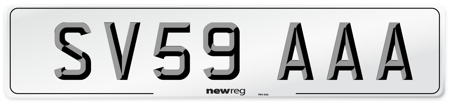 SV59 AAA Number Plate from New Reg